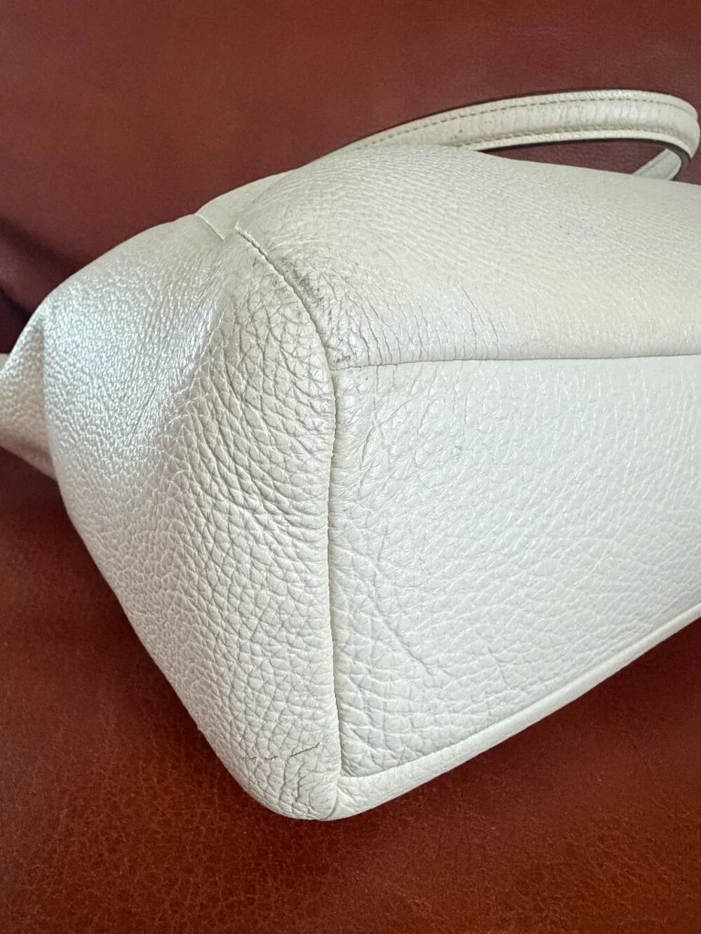COACH Kelsey Large Pebbled Off -White Leather Shoulder Tote Bag - F36591